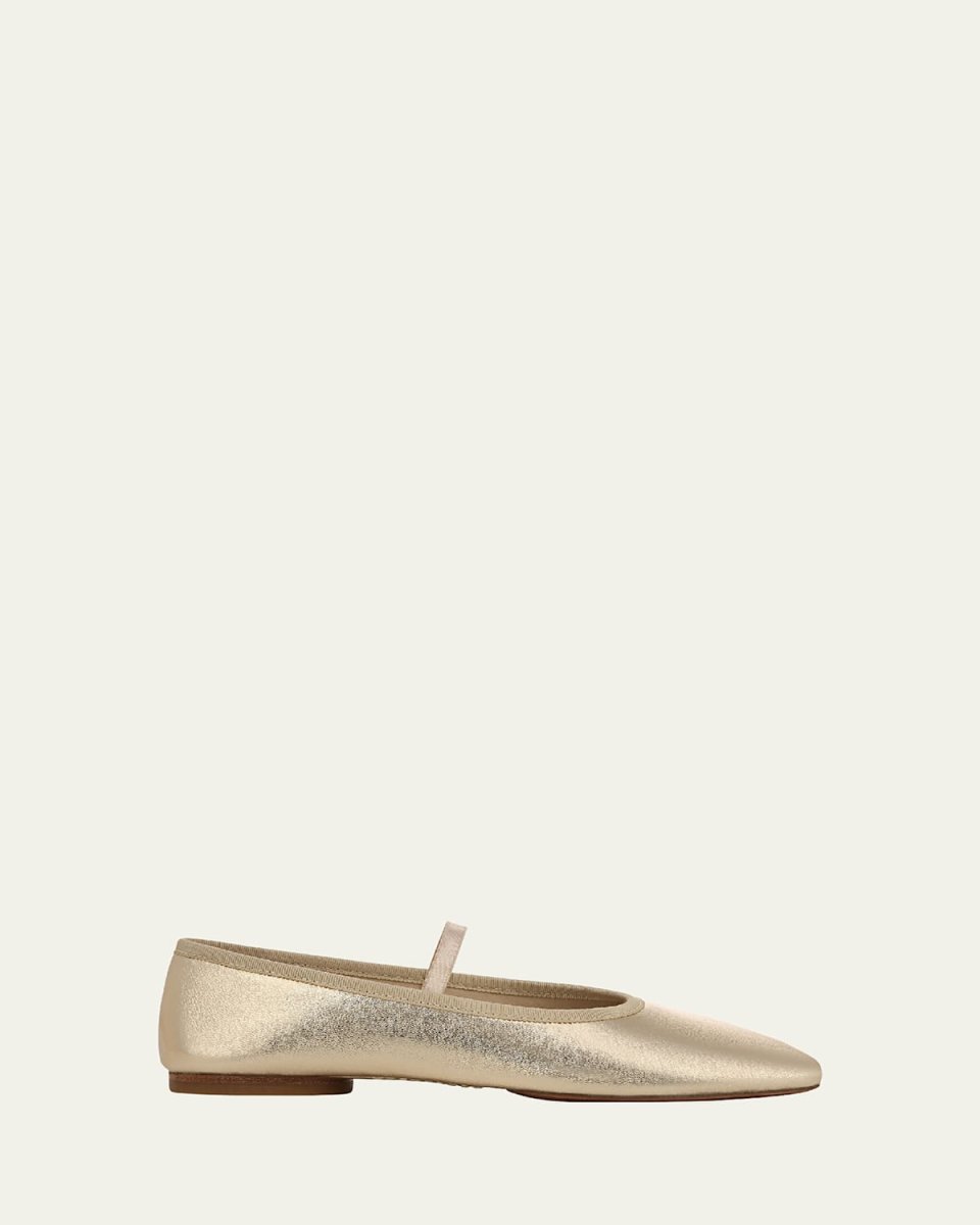 Metallic Mary Jane Ballerina Flats